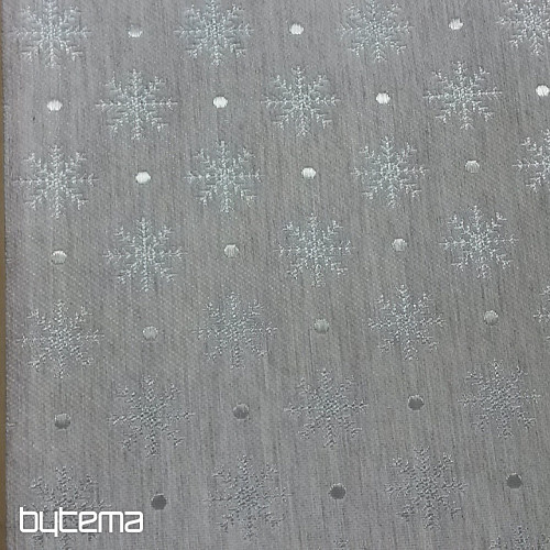 Tissu de décoration de Noël pour nappe Flake gris 081 largeur 280