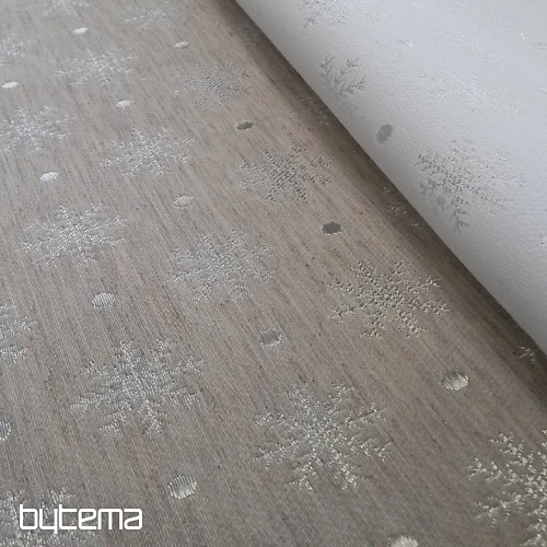 Tissu de décoration de Noël pour nappe Flake gris 081 largeur 280