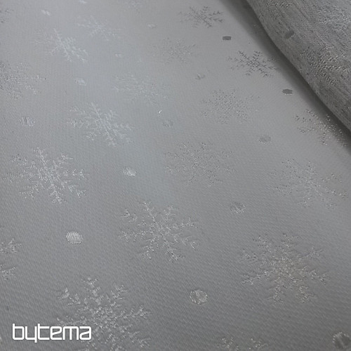 Tissu de décoration de Noël pour nappe Flake gris 081 largeur 280