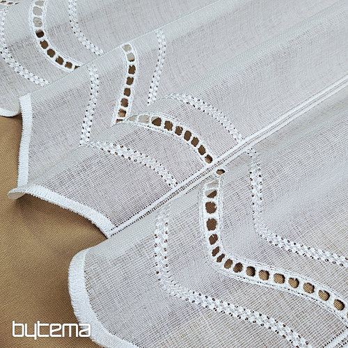 Rideau brodé moderne V52 blanc crème