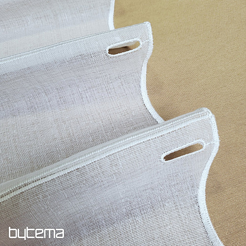 Rideau brodé moderne V52 blanc crème