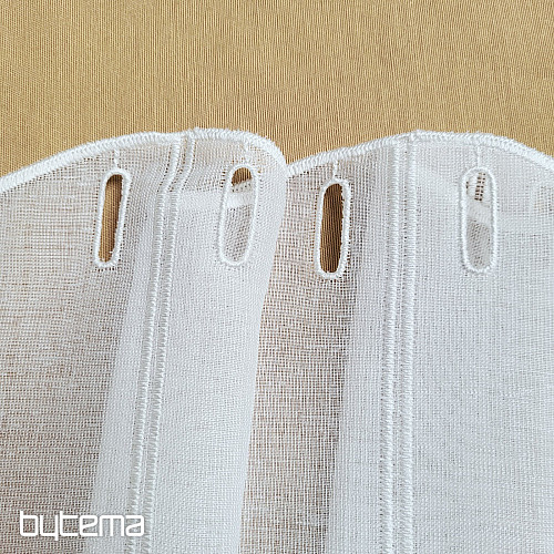 Rideau brodé moderne V52 blanc crème