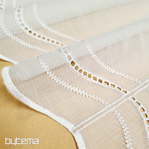 Rideau brodé moderne V52 blanc