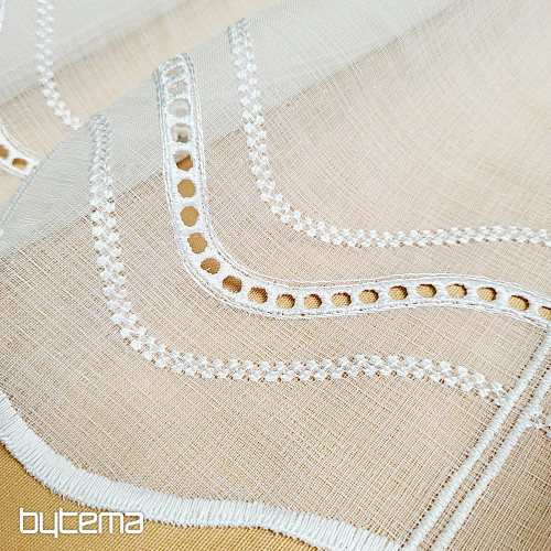 Rideau brodé moderne V52 blanc