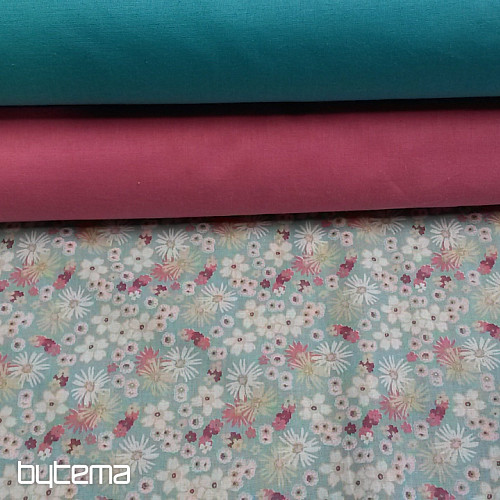 Tissu déco ZINIA fleurs de menthe