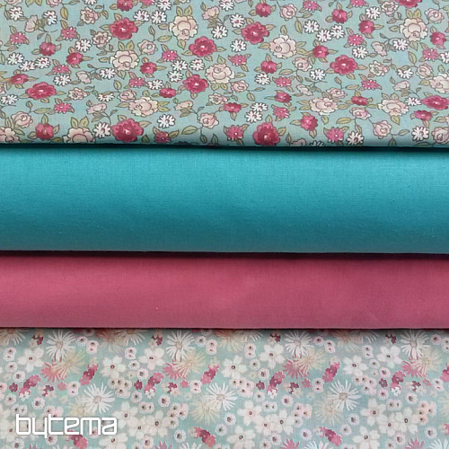 Tissu déco ZINIA fleurs de menthe