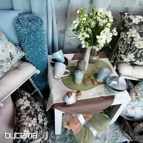 Tissu déco LEIRE turquoise