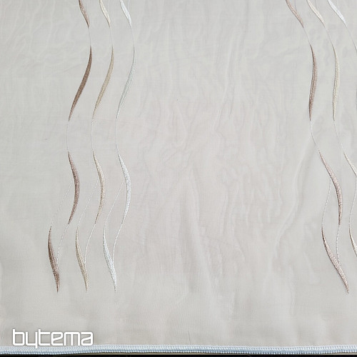 Rideau en voile avec broderie beige Gerster 195/0200