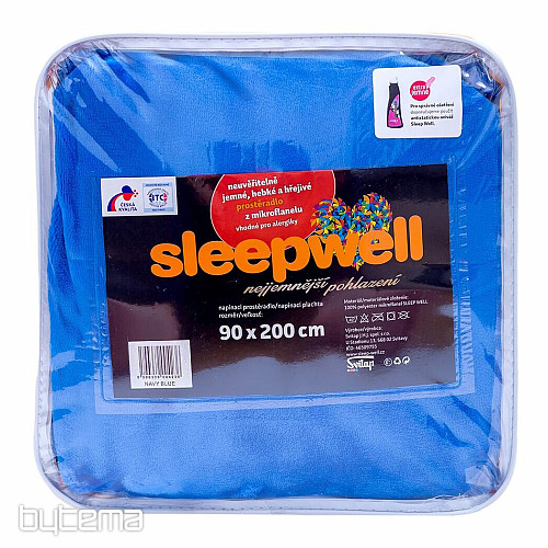 Drap micro flanelle SLEEP WELL bleu foncé