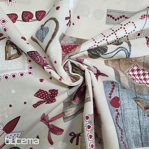 Tissu déco TM PATCHWORK bordeaux