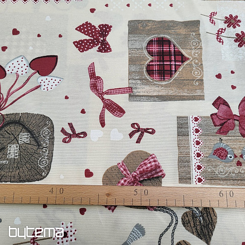 Tissu déco TM PATCHWORK bordeaux