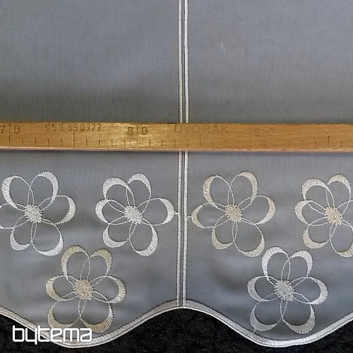 Rideau vitrail brodé V2914 blanc