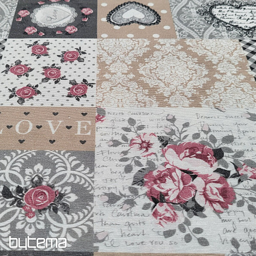 Tissu déco LIA patchwork gris