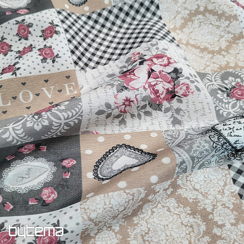 Tissu déco LIA patchwork gris