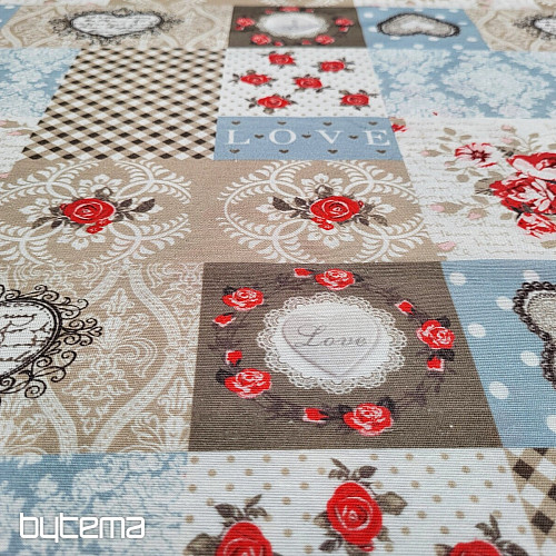 Tissu déco LIA patchwork beige