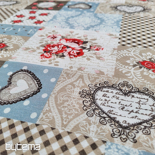 Tissu déco LIA patchwork beige