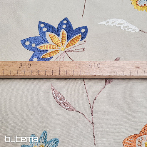 Tissu déco brodé fleurs RICHMOND multi