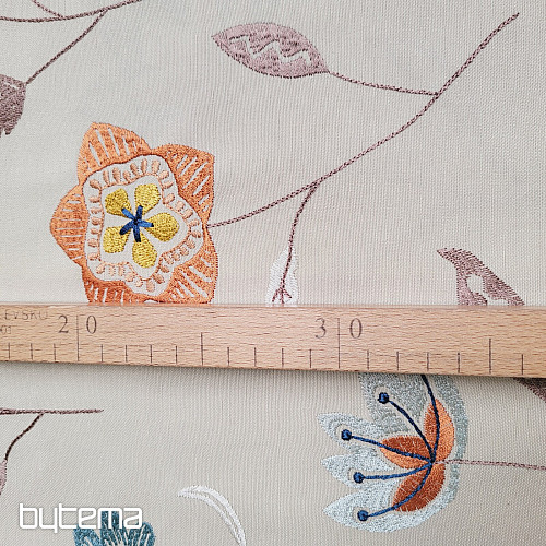 Tissu déco brodé fleurs RICHMOND multi
