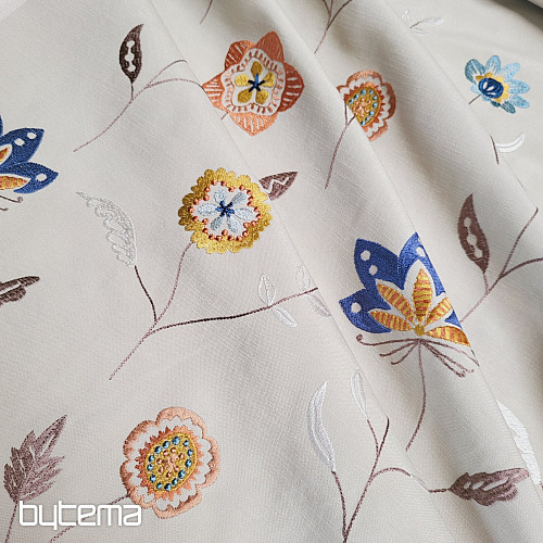 Tissu déco brodé fleurs RICHMOND multi