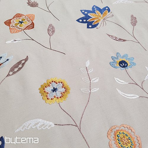 Tissu déco brodé fleurs RICHMOND multi