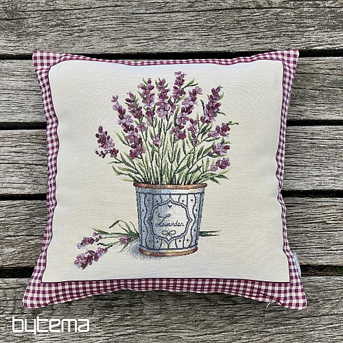 Housse de coussin tapisserie FLEURS DE LAVANDE DE PROVENCE