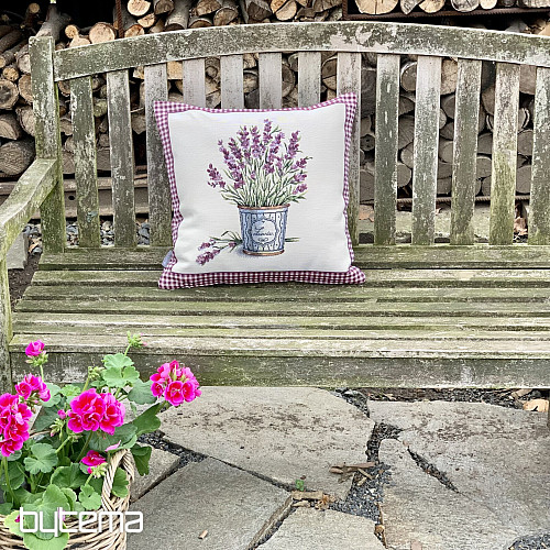 Housse de coussin tapisserie FLEURS DE LAVANDE DE PROVENCE