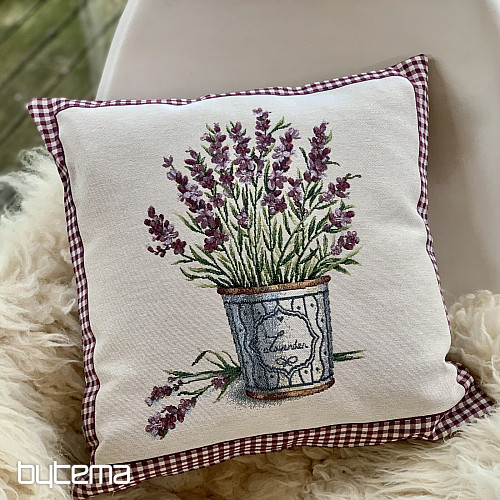 Housse de coussin tapisserie FLEURS DE LAVANDE DE PROVENCE