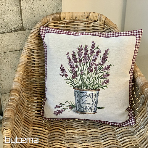 Housse de coussin tapisserie FLEURS DE LAVANDE DE PROVENCE