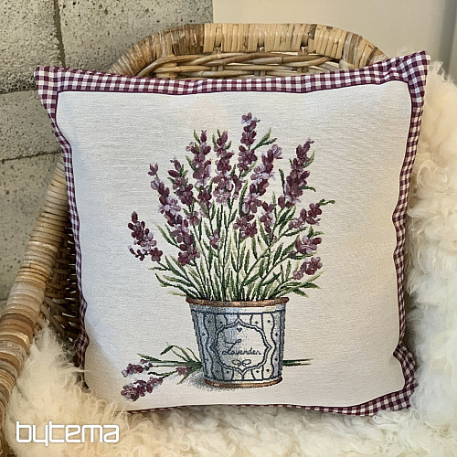 Housse de coussin tapisserie FLEURS DE LAVANDE DE PROVENCE