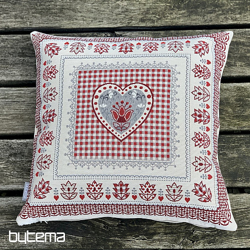 Housse de coussin tapisserie COEUR DENTELLE