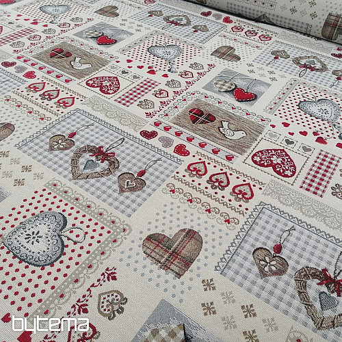 Tissu pour tapisserie SRDCE NATUR