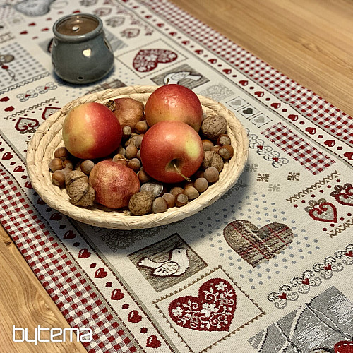 Nappe et foulard en tapisserie COEUR DE NATURE