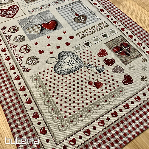 Nappe et foulard en tapisserie COEUR DE NATURE
