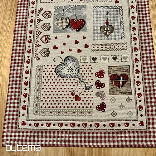 Nappe et foulard en tapisserie COEUR DE NATURE