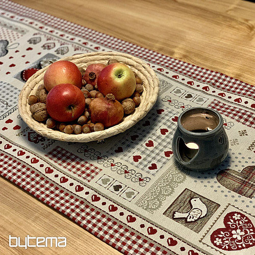 Nappe et foulard en tapisserie COEUR DE NATURE