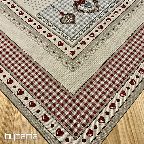 Nappe et foulard en tapisserie COEUR DE NATURE