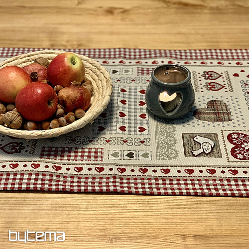 Nappe et foulard en tapisserie COEUR DE NATURE