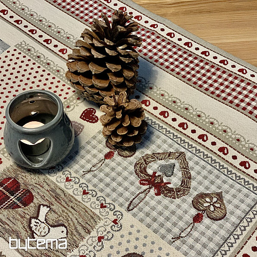 Nappe et foulard en tapisserie COEUR DE NATURE