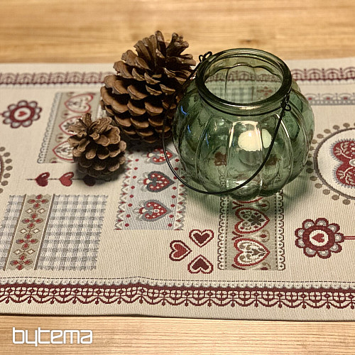 Nappe et foulard en tapisserie DENTELLE COEUR
