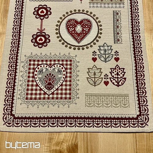 Nappe et foulard en tapisserie DENTELLE COEUR