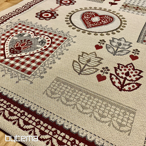 Nappe et foulard en tapisserie DENTELLE COEUR