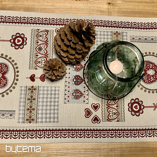 Nappe et foulard en tapisserie DENTELLE COEUR
