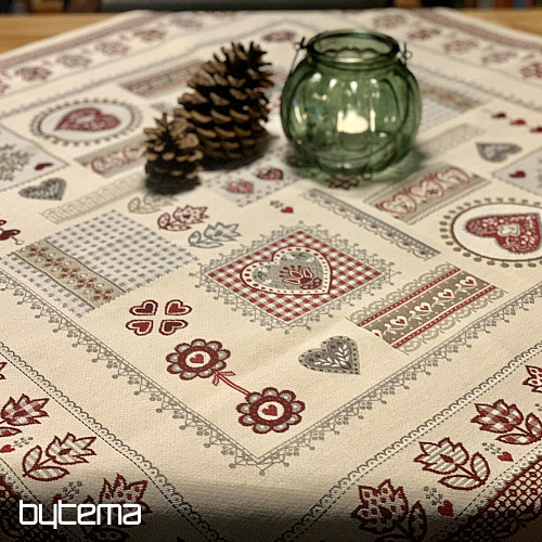 Nappe et foulard en tapisserie DENTELLE COEUR
