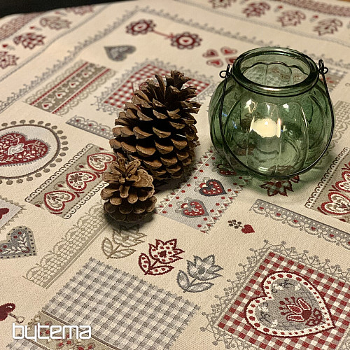 Nappe et foulard en tapisserie DENTELLE COEUR