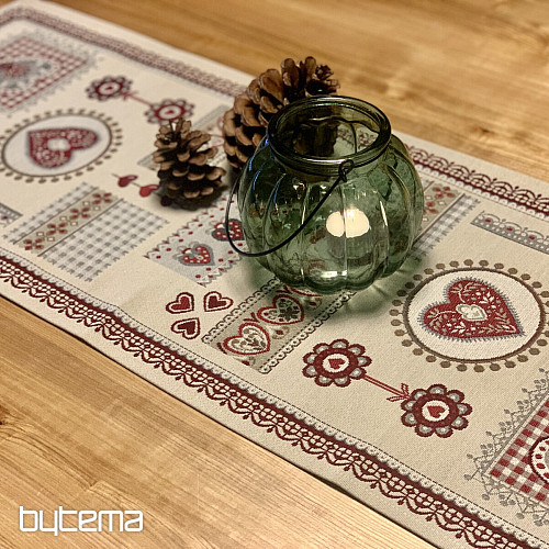 Nappe et foulard en tapisserie DENTELLE COEUR