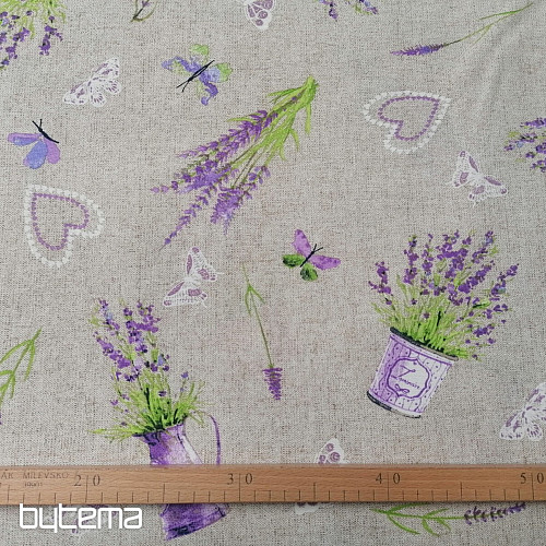 Tissu décoratif LAVANDE lilas
