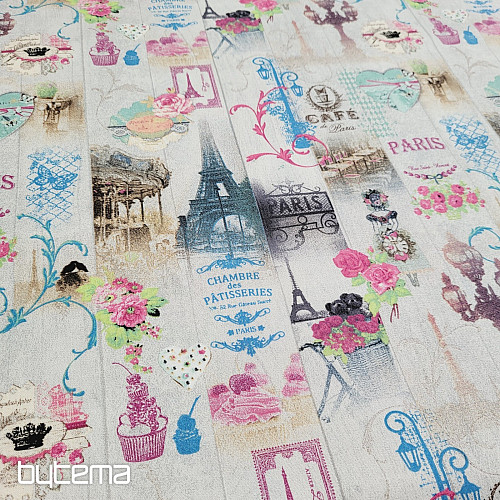 Tissu déco PARIS impression numérique 3D