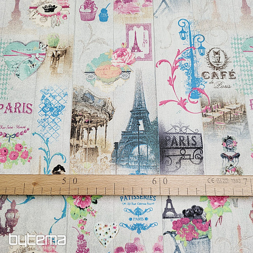 Tissu déco PARIS impression numérique 3D