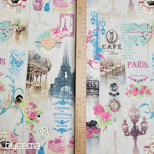 Tissu déco PARIS impression numérique 3D