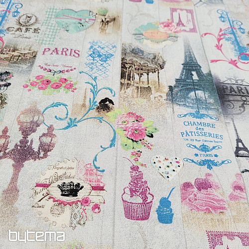 Tissu déco PARIS impression numérique 3D